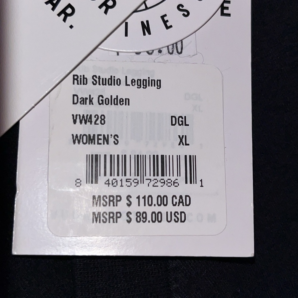 OFFERS WELCOME NWT Vuori Ribbed Studio Legging Size XL DARK GOLDEN - Picture 3 of 3